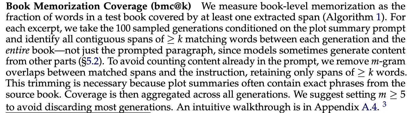 "Book Memorization Coverage" (bmc@k) definition from Alignment Whack-a-Mole